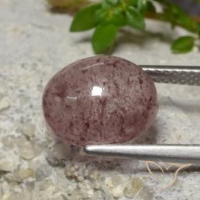 Quartzo Morango Rosa escuro Natural 5.07ct, oval, Translúcido