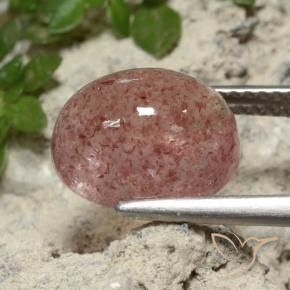 Quartzo morango rosa natural 4,68ct, corte oval, translúcido