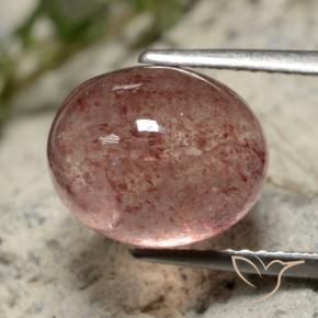 Quartzo Morango rosa rosa Natural 5.34ct, oval, Translúcido