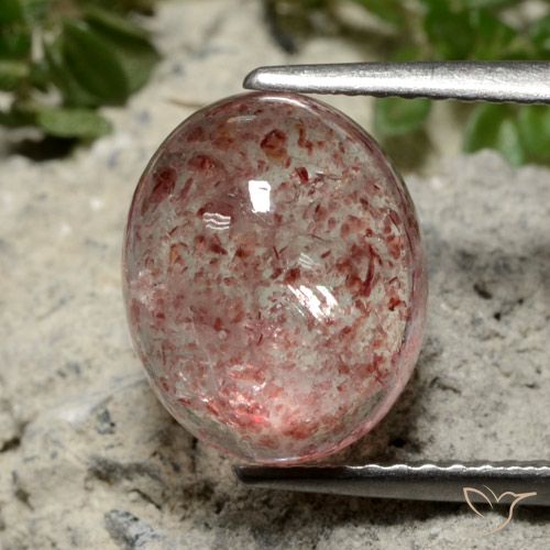 4.31ct Natural Rosa Profundo Quartzo Morango, oval, Translúcido