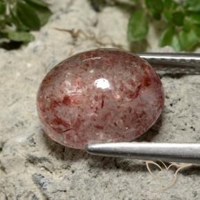 Quartzo Morango Rosa Profundo Natural 4.31ct, oval, Translúcido