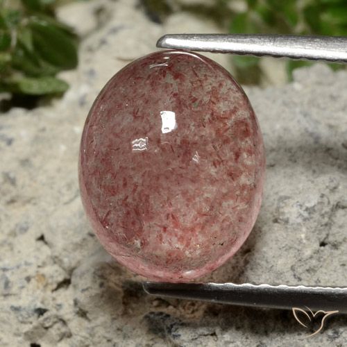 4.18ct Natural rosa rosa Quartzo Morango, oval, Translúcido