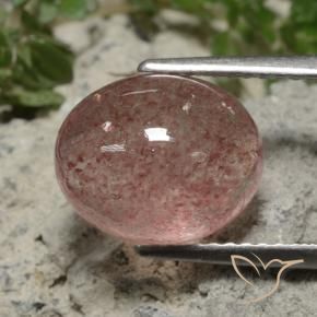Quartzo Morango rosa rosa Natural 4.18ct, oval, Translúcido