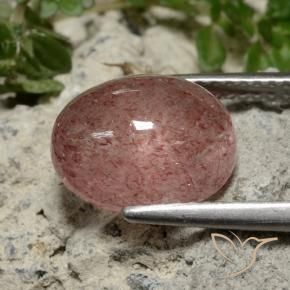 Quartzo Morango rosa rosa Natural 4.18ct, oval, Translúcido