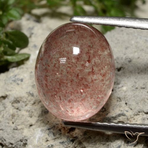 5.04ct Natural rosa médio Quartzo Morango, oval, Translúcido
