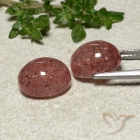 Pedras preciosas de Quartzo Morango Framboesa Rosa natural de 10.07 ct, oval, Translúcido