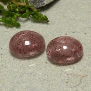 Pedras preciosas de Quartzo Morango rosa médio natural de 6.52 ct, oval, Translúcido