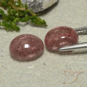 Pedras preciosas de Quartzo Morango rosa médio natural de 6.52 ct, oval, Translúcido
