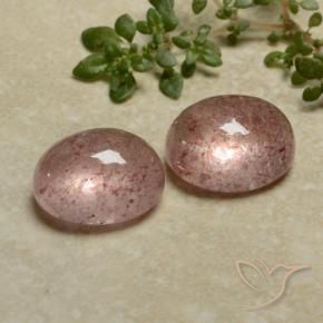 Pedras preciosas de Quartzo Morango rosa médio natural de 7.40 ct, oval, Translúcido