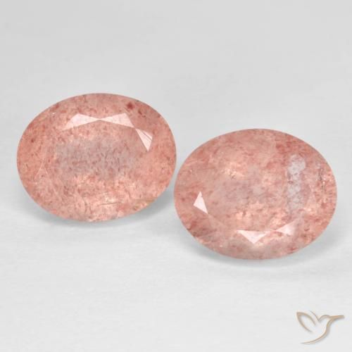 7.62ctw Natural Rosa Flamingo Quartzo Morango, oval, Transparente