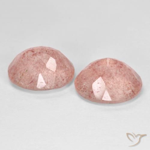 Pedras preciosas de Quartzo Morango Rosa Flamingo natural de 7.62 ct, oval, Transparente
