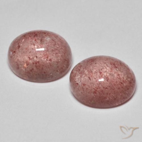 Pedras preciosas de Quartzo Morango Rosa escuro natural de 7.31 ct, oval, Translúcido