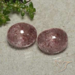 Pedras preciosas de Quartzo Morango Rosa escuro natural de 8.31 ct, oval, Translúcido