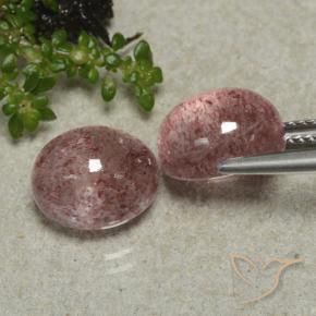 Pedras preciosas de Quartzo Morango Rosa escuro natural de 8.31 ct, oval, Translúcido