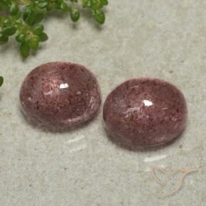 Pedras preciosas de Quartzo Morango Rosa escuro natural de 7.72 ct, oval, Translúcido