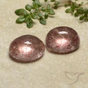 Pedras preciosas de Quartzo Morango rosa rosa natural de 7.17 ct, oval, Translúcido