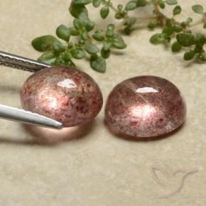 Pedras preciosas de Quartzo Morango rosa rosa natural de 7.17 ct, oval, Translúcido