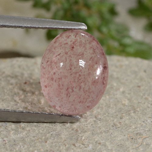 3.43ct Natural rosa médio Quartzo Morango, oval, Translúcido