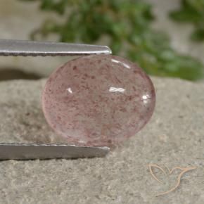Quartzo Morango rosa médio Natural 3.43ct, oval, Translúcido