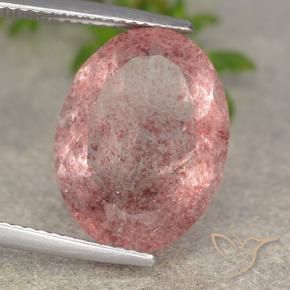 Quartzo Morango Rosa escuro Natural 8.25ct, oval, Translúcido