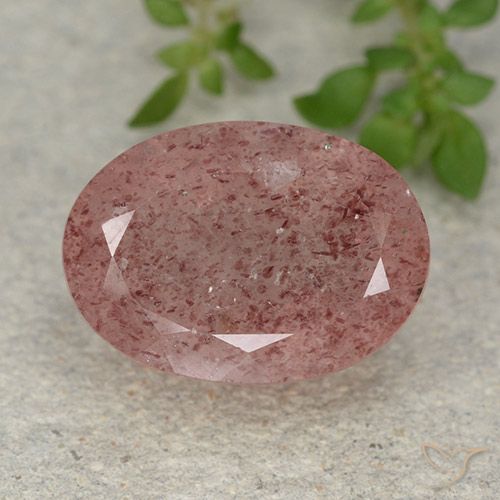 6.80ct Natural rosa médio Quartzo Morango, oval, Translúcido