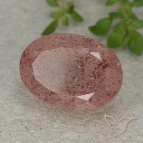 Quartzo Morango rosa médio Natural 6.80ct, oval, Translúcido