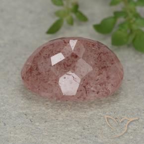 Quartzo Morango rosa médio Natural 6.80ct, oval, Translúcido