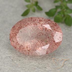 Quartzo Morango rosa rosa Natural 5.83ct, oval, Translúcido