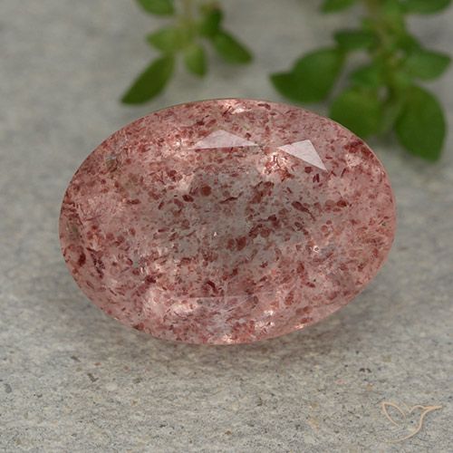 6.69ct Natural rosa rosa Quartzo Morango, oval, Translúcido