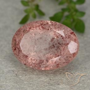 Quartzo Morango rosa rosa Natural 6.69ct, oval, Translúcido