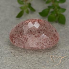 Quartzo Morango rosa rosa Natural 6.69ct, oval, Translúcido