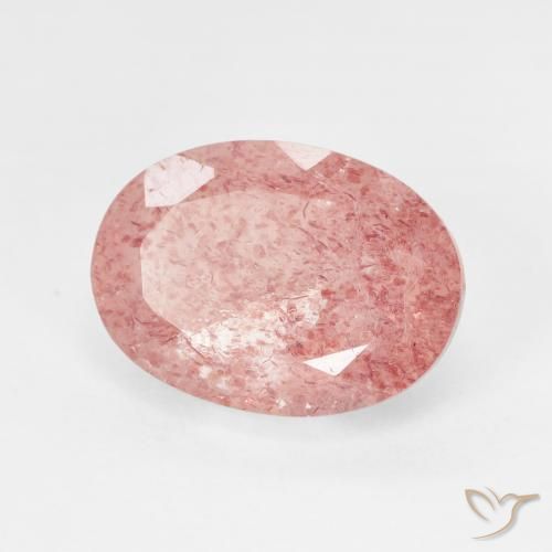 6.12ct Natural Rosa Claro Rosa Quartzo Morango, oval, Translúcido
