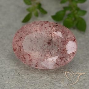 Quartzo Morango rosa rosa Natural 5.79ct, oval, Translúcido