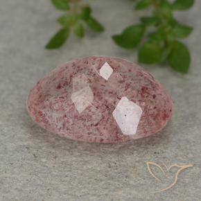 Quartzo Morango rosa rosa Natural 5.79ct, oval, Translúcido