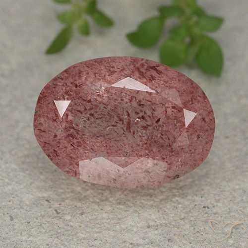 6.14ct Natural rosa rosa Quartzo Morango, oval, Translúcido