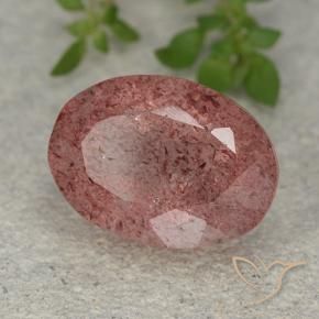 Quartzo Morango rosa rosa Natural 6.14ct, oval, Translúcido