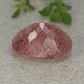 Quartzo Morango rosa rosa Natural 6.14ct, oval, Translúcido