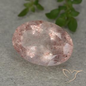 Quartzo Morango Rosa Profundo Natural 5.91ct, oval, Translúcido