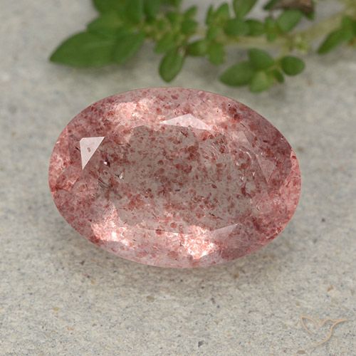 5.20ct Natural Rosa Terroso Quartzo Morango, oval, Translúcido