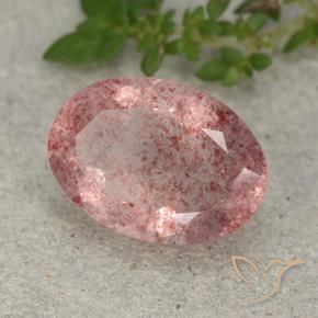 Quartzo Morango Rosa Terroso Natural 5.20ct, oval, Translúcido