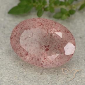 Quartzo Morango Rosa Terroso Natural 4.88ct, oval, Translúcido