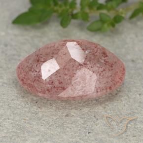 Quartzo Morango Rosa Terroso Natural 4.88ct, oval, Translúcido