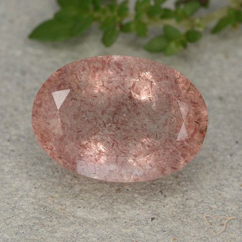 6.40ct Natural rosa médio Quartzo Morango, oval, Translúcido