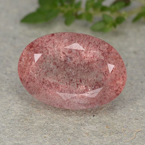 5.85ct Natural Rosa Claro Rosa Quartzo Morango, oval, Translúcido