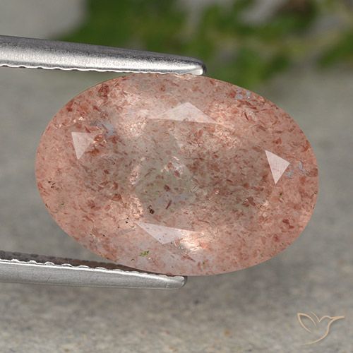 5.70ct Natural Rosa Alaranjado Quartzo Morango, oval, Translúcido