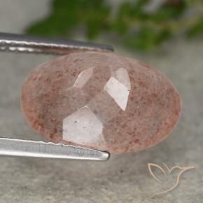 Quartzo Morango Rosa Alaranjado Natural 5.70ct, oval, Translúcido
