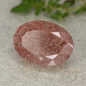 Quartzo Morango rosa médio Natural 5.80ct, oval, Translúcido