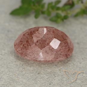 Quartzo Morango rosa médio Natural 5.80ct, oval, Translúcido