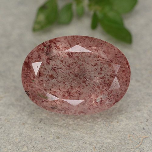 5.89ct Natural rosa médio Quartzo Morango, oval, Translúcido