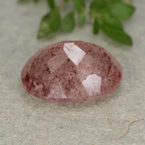 Quartzo Morango rosa médio Natural 5.89ct, oval, Translúcido